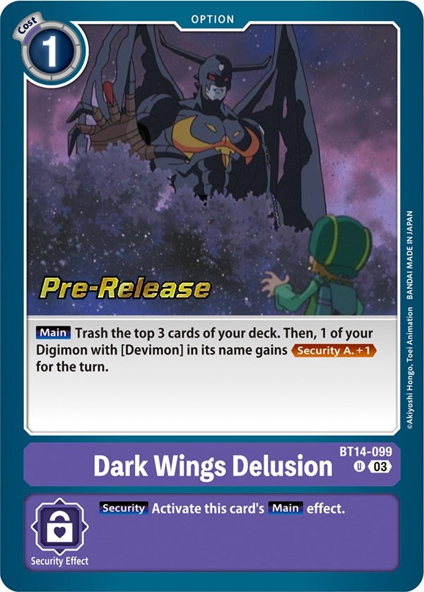 Image for Dark Wings Delusion (BT14-099 U) (Blast Ace Pre-Release Cards) - Digimon Card Game