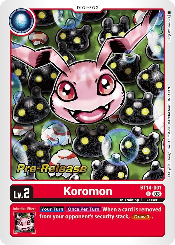 Image for Koromon (BT14-001 U) (Blast Ace Pre-Release Cards) - Digimon Card Game