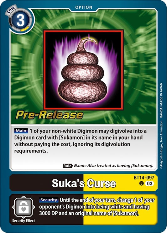 Image for Suka's Curse (BT14-097 U) (Blast Ace Pre-Release Cards) - Digimon Card Game