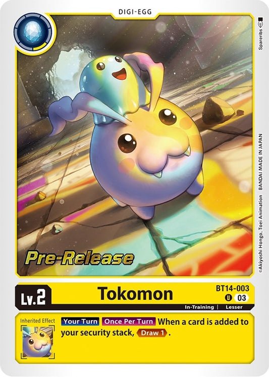 Image for Tokomon (BT14-003 U) (Blast Ace Pre-Release Cards) - Digimon Card Game