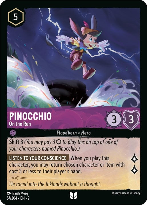 Image for Pinocchio - On the Run (57/204) (Rise of the Floodborn) - Disney Lorcana