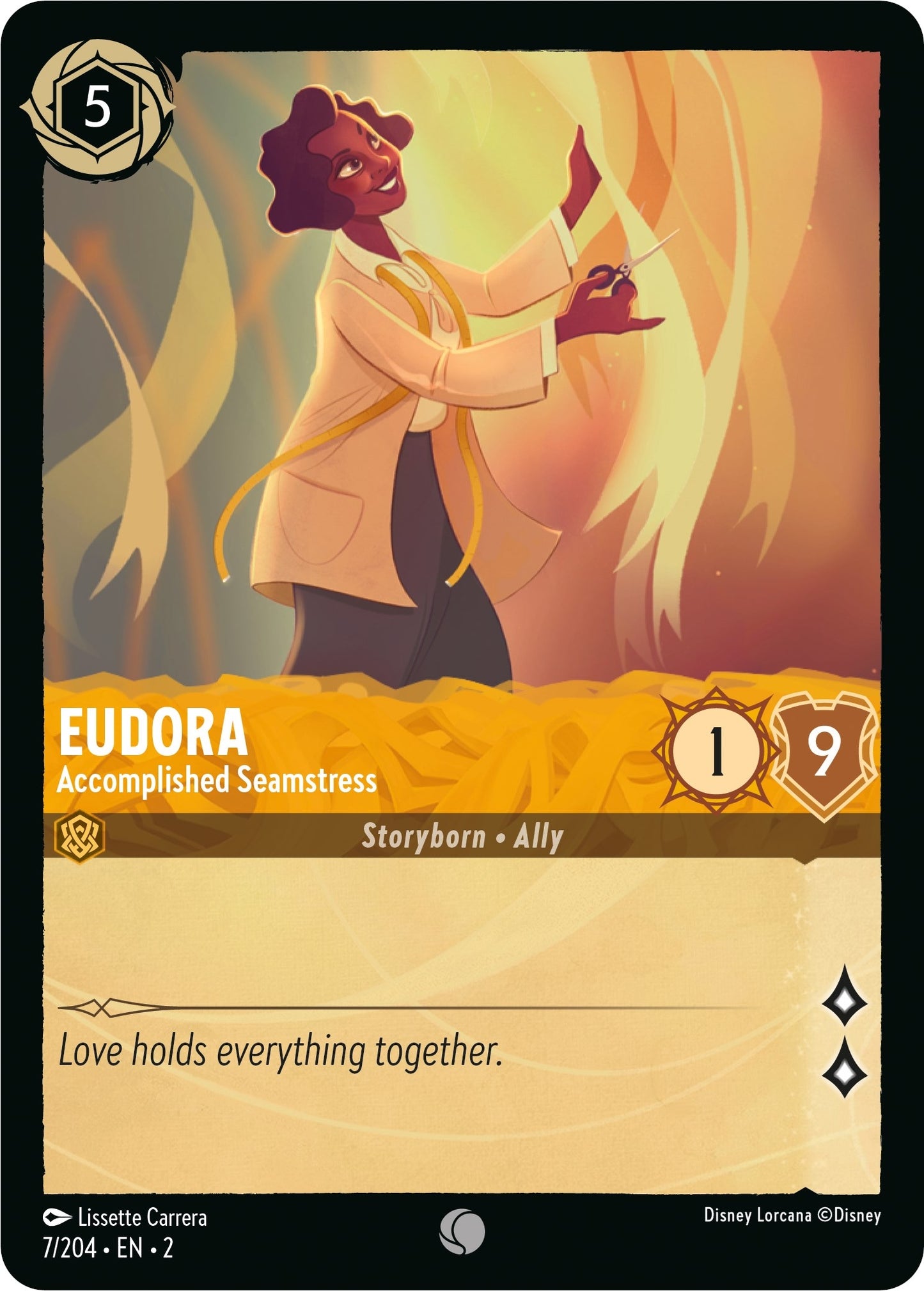 Image for Eudora - Accomplished Seamstress (7/204) (Rise of the Floodborn) - Disney Lorcana