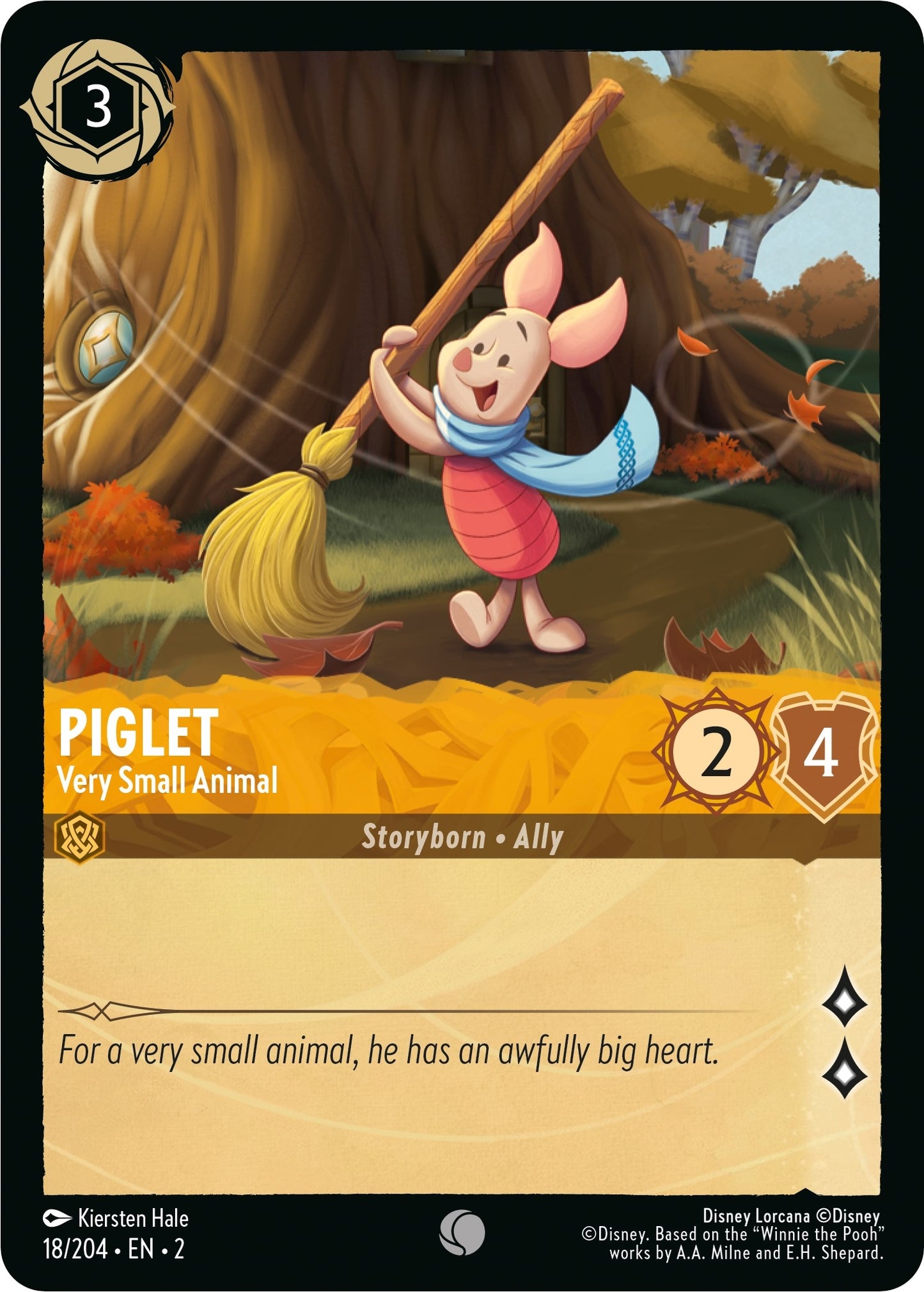 Image for Piglet - Very Small Animal (18/204) (Rise of the Floodborn) - Disney Lorcana