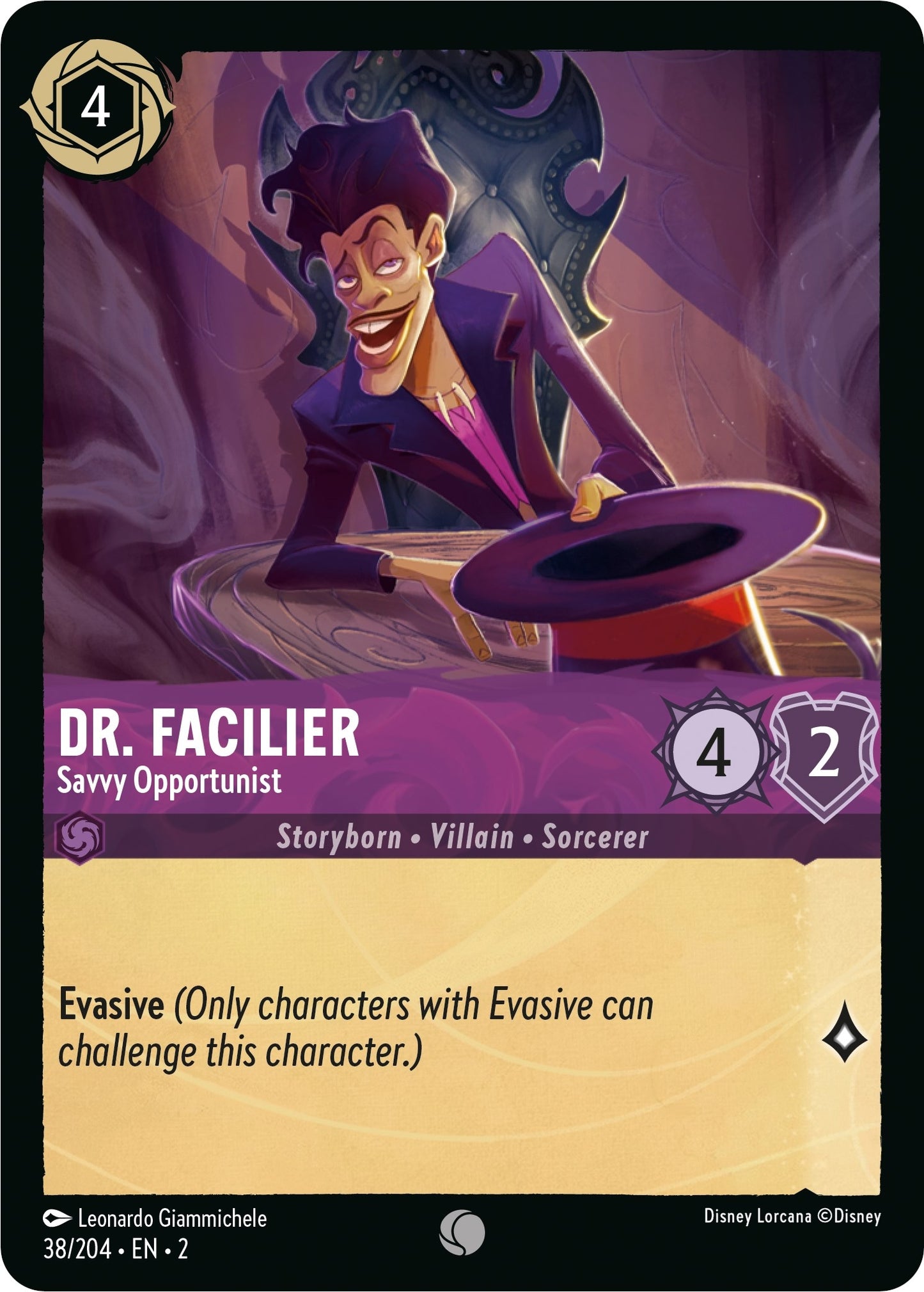 Image for Dr. Facilier - Savvy Opportunist (38/204) (Rise of the Floodborn) - Disney Lorcana