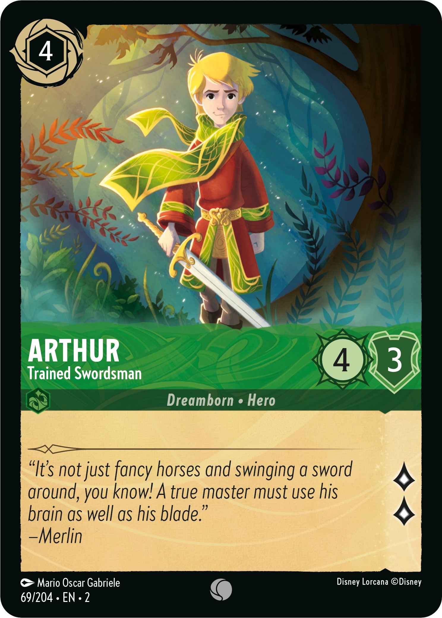 Image for Arthur - Trained Swordsman (69/204) (Rise of the Floodborn) - Disney Lorcana