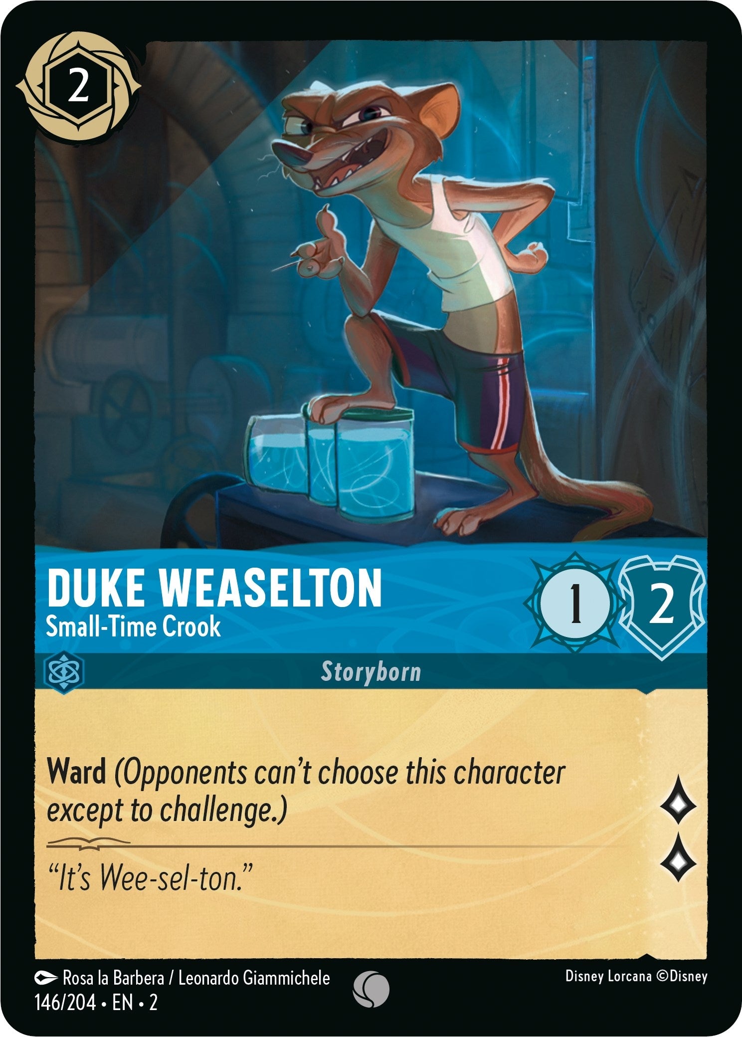 Image for Duke Weaselton - Small-Time Crook (146/204) (Rise of the Floodborn) - Disney Lorcana