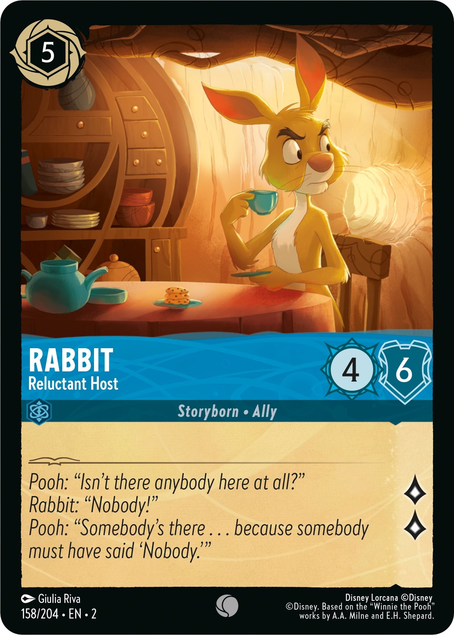 Image for Rabbit - Reluctant Host (158/204) (Rise of the Floodborn) - Disney Lorcana