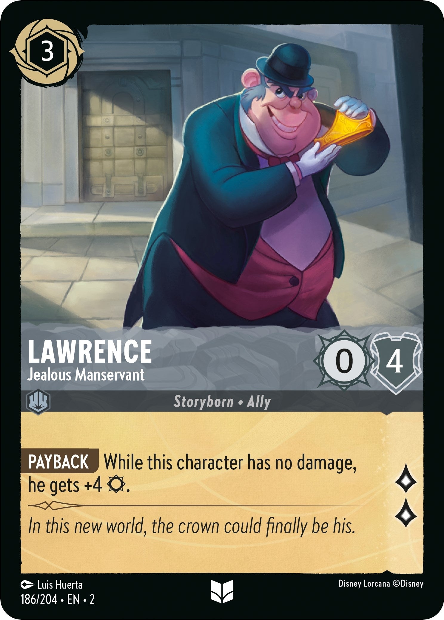 Image for Lawrence - Jealous Manservant (186/204) (Rise of the Floodborn) - Disney Lorcana