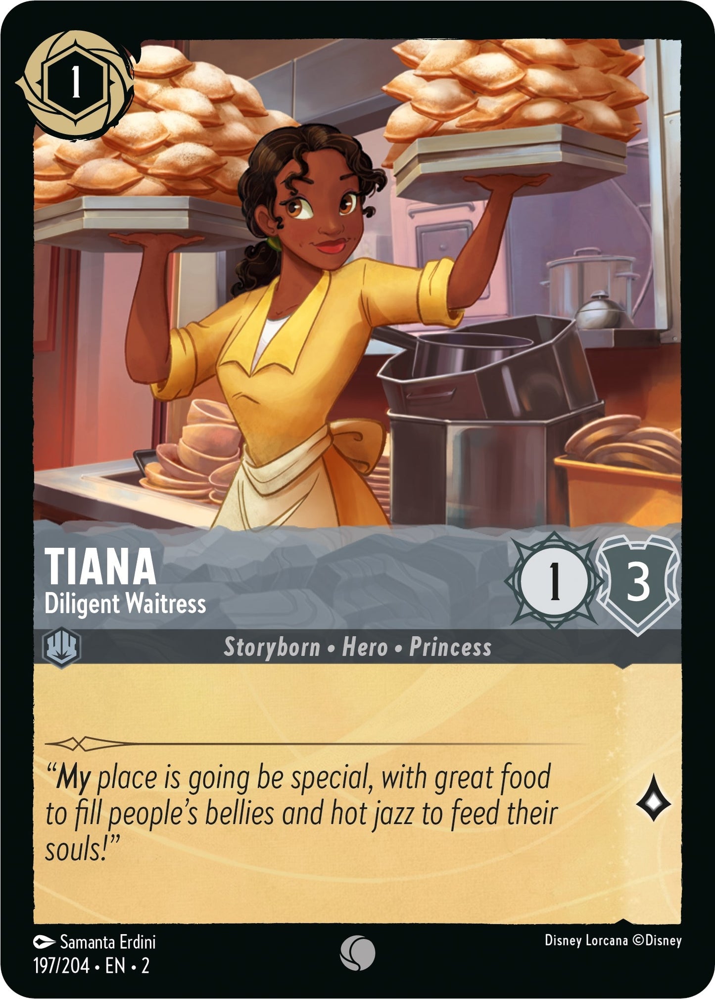 Image for Tiana - Diligent Waitress (197/204) (Rise of the Floodborn) - Disney Lorcana