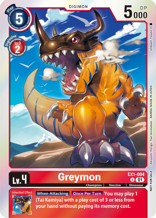 Image for Greymon (Blast Ace Double Pack Set) (EX1-004 U) (Classic Collection) - Digimon Card Game