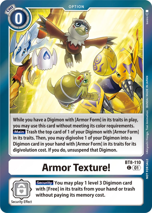Image for Armor Texture! (Blast Ace Double Pack Set) (BT8-110 C) (New Awakening) - Digimon Card Game