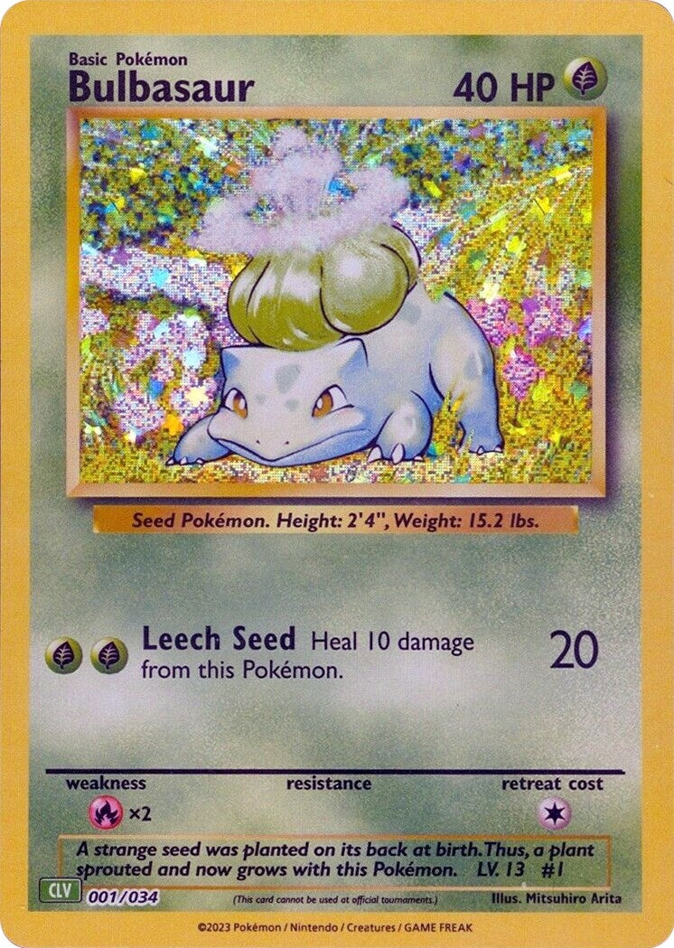 Image for Bulbasaur (001/034) (Trading Card Game Classic) - Pokemon