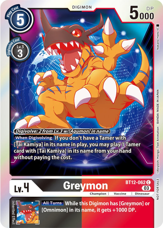 Image for Greymon (Official Tournament Pack Vol.11) (BT12-062 C) (Across Time) - Digimon Card Game