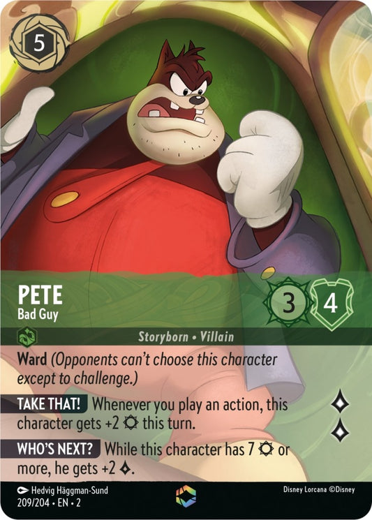 Image for Pete - Bad Guy (Enchanted) (209/204) (Rise of the Floodborn) - Disney Lorcana