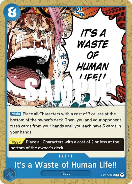 Image for It's a Waste of Human Life!! (OP05-058) (Awakening of the New Era) - One Piece Card Game