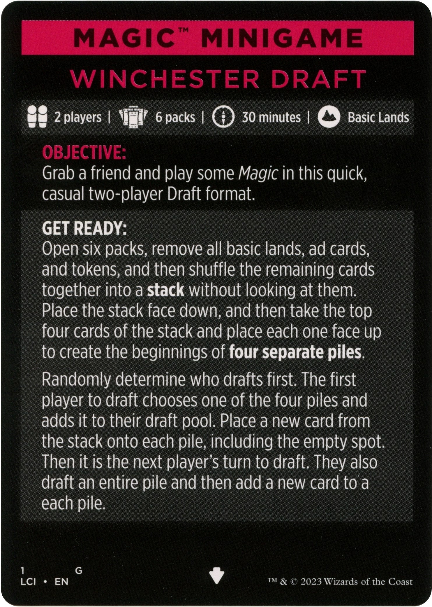 Image for Magic Minigame: Winchester Draft (1) (The Lost Caverns of Ixalan) - Magic: The Gathering