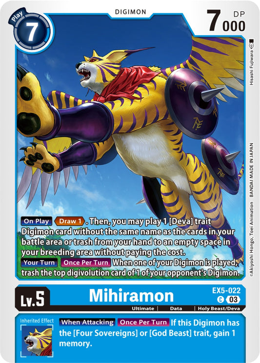 Image for Mihiramon (EX5-022 C) (Animal Colosseum) - Digimon Card Game