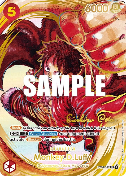 Image for Monkey.D.Luffy (012) (Alternate Art) (Gold-Stamped Signature) (ST01-012) (Awakening of the New Era) - One Piece Card Game