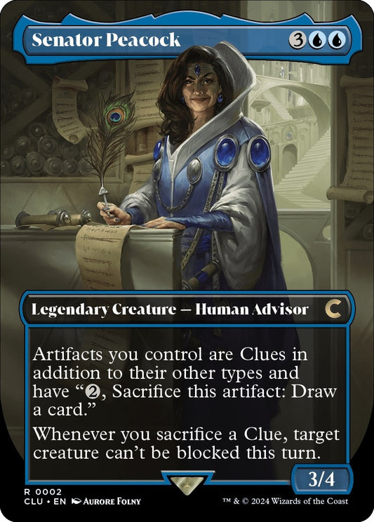 Image for Senator Peacock (Borderless) (2) (Ravnica: Clue Edition) - Magic: The Gathering
