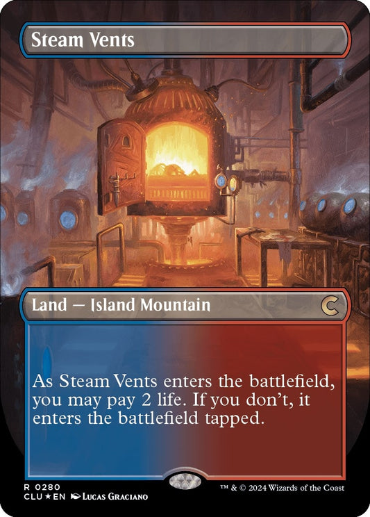 Image for Steam Vents (Borderless) (280) (Ravnica: Clue Edition) - Magic: The Gathering