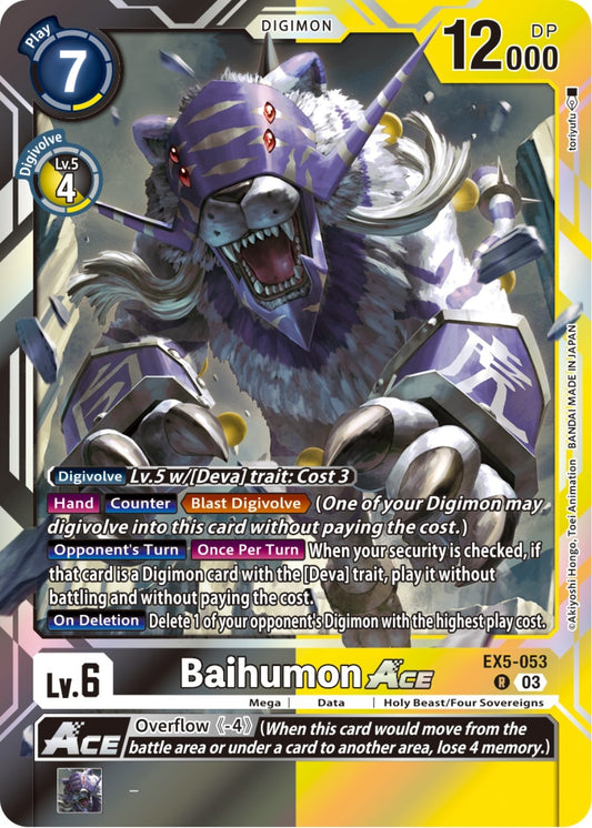 Image for Baihumon ACE (EX5-053 R) (Animal Colosseum) - Digimon Card Game