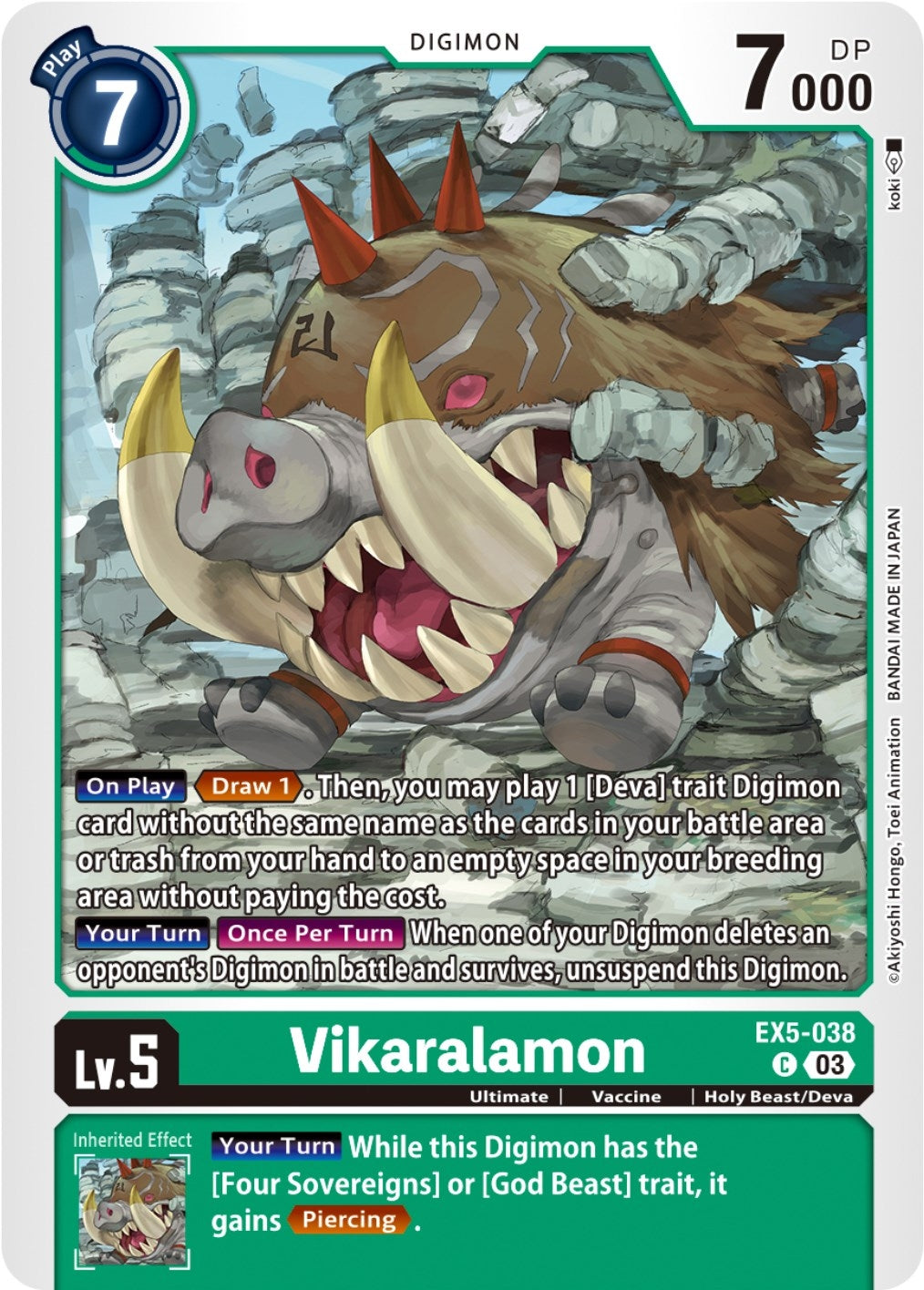 Image for Vikaralamon (EX5-038 C) (Animal Colosseum) - Digimon Card Game