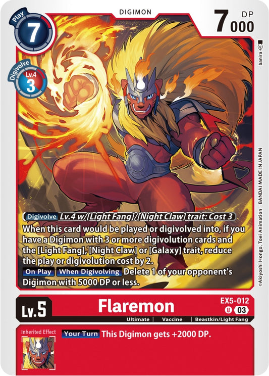 Image for Flaremon (EX5-012 U) (Animal Colosseum) - Digimon Card Game