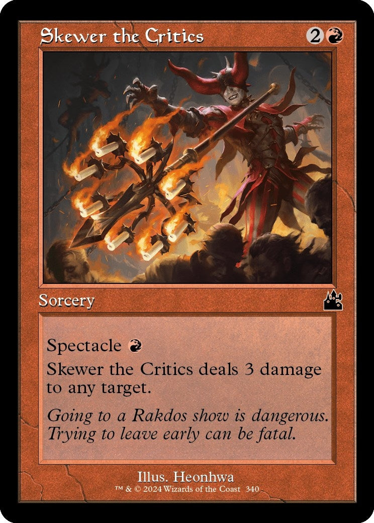 Image for Skewer the Critics (Retro Frame) (340) (Ravnica Remastered) - Magic: The Gathering