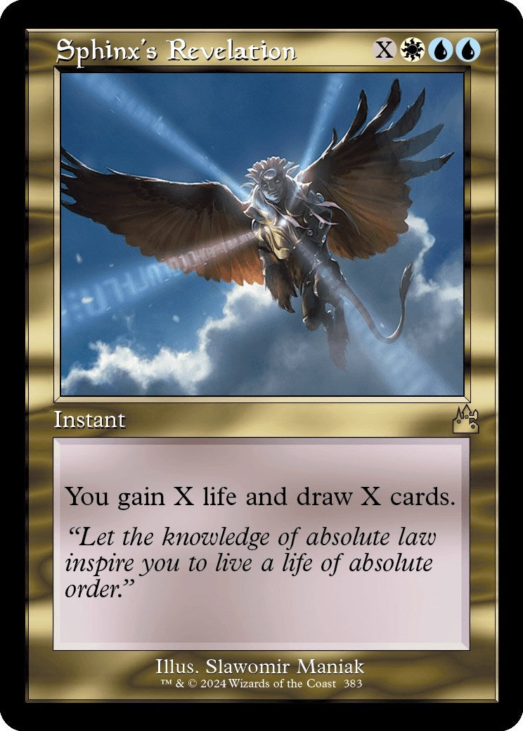 Image for Sphinx's Revelation (Retro Frame) (383) (Ravnica Remastered) - Magic: The Gathering