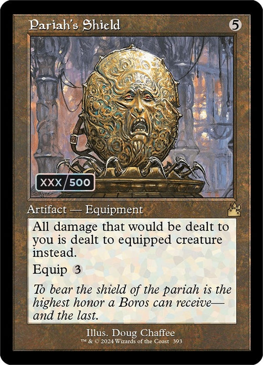 Image for Pariah's Shield (Retro Frame) (Serial Numbered) (393) (Ravnica Remastered) - Magic: The Gathering