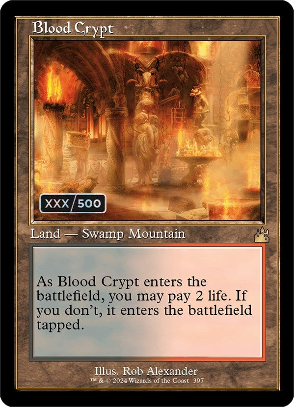 Image for Blood Crypt (Retro Frame) (Serial Numbered) (397) (Ravnica Remastered) - Magic: The Gathering