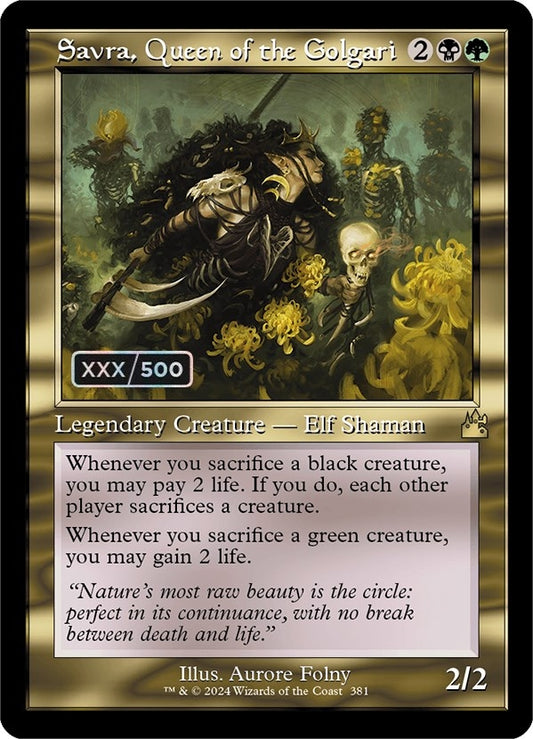 Image for Savra, Queen of the Golgari (Retro Frame) (Serial Numbered) (381) (Ravnica Remastered) - Magic: The Gathering