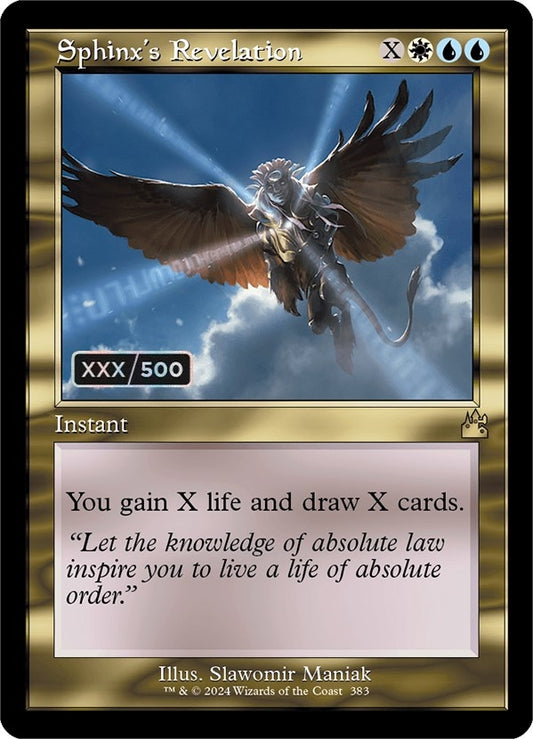 Image for Sphinx's Revelation (Retro Frame) (Serial Numbered) (383) (Ravnica Remastered) - Magic: The Gathering