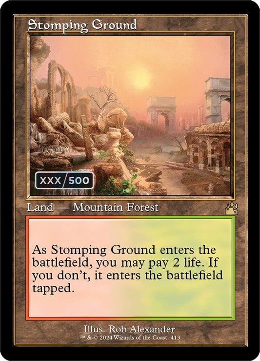 Image for Stomping Ground (Retro Frame) (Serial Numbered) (413) (Ravnica Remastered) - Magic: The Gathering