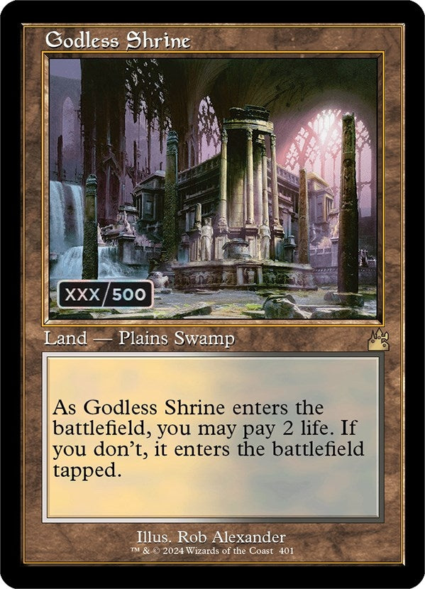 Image for Godless Shrine (Retro Frame) (Serial Numbered) (401) (Ravnica Remastered) - Magic: The Gathering