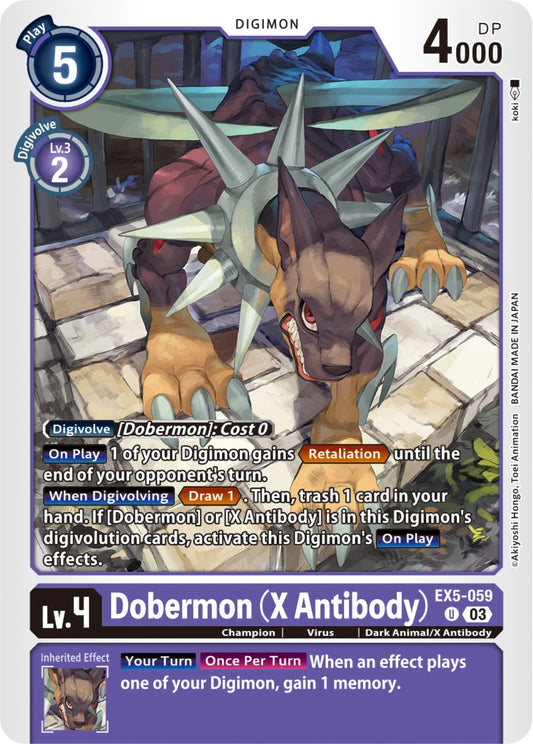 Image for Dobermon (X Antibody) (EX5-059 U) (Animal Colosseum) - Digimon Card Game
