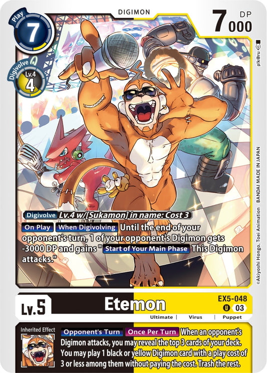 Image for Etemon (EX5-048 U) (Animal Colosseum) - Digimon Card Game