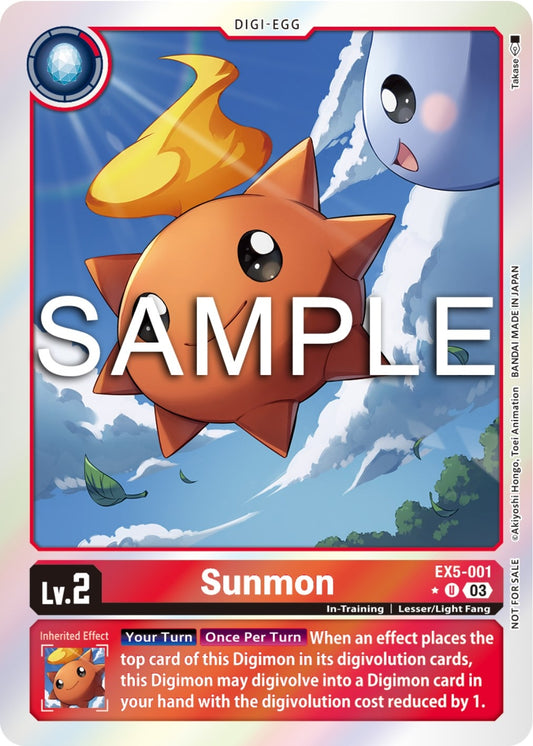 Image for Sunmon (Animal Colosseum Box Promotion Pack) (EX5-001 U) (Animal Colosseum) - Digimon Card Game