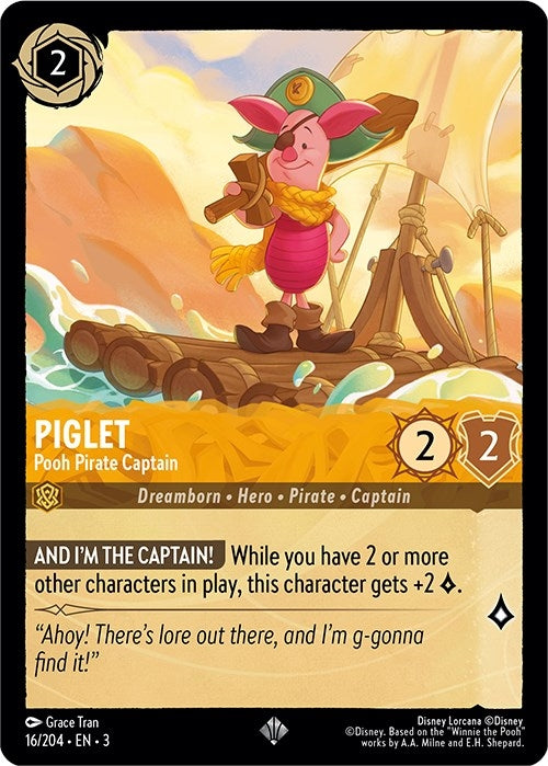 Image for Piglet - Pooh Pirate Captain (16/204) (Into the Inklands) - Disney Lorcana