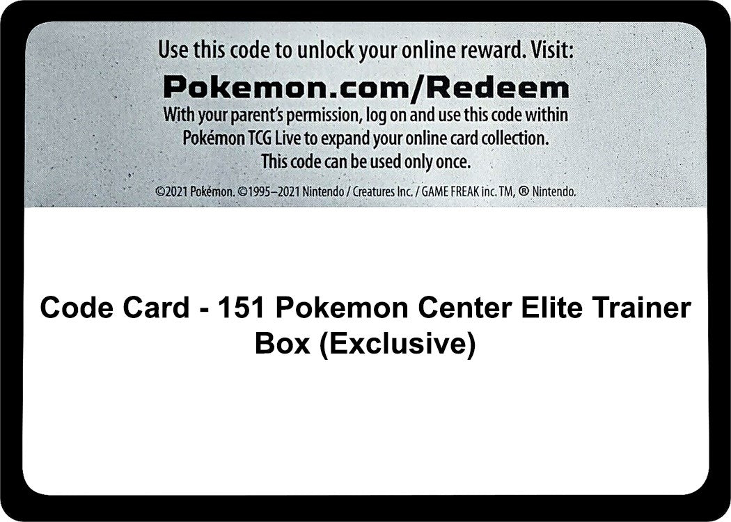 Image for Code Card - 151 Pokemon Center Elite Trainer Box (Exclusive) (SV: Scarlet & Violet 151) - Pokemon