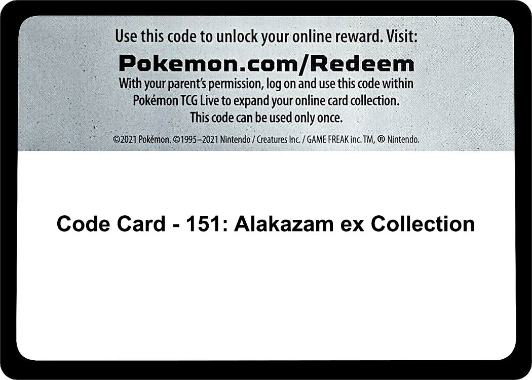 Image for Code Card - 151: Alakazam ex Collection (SV: Scarlet & Violet 151) - Pokemon