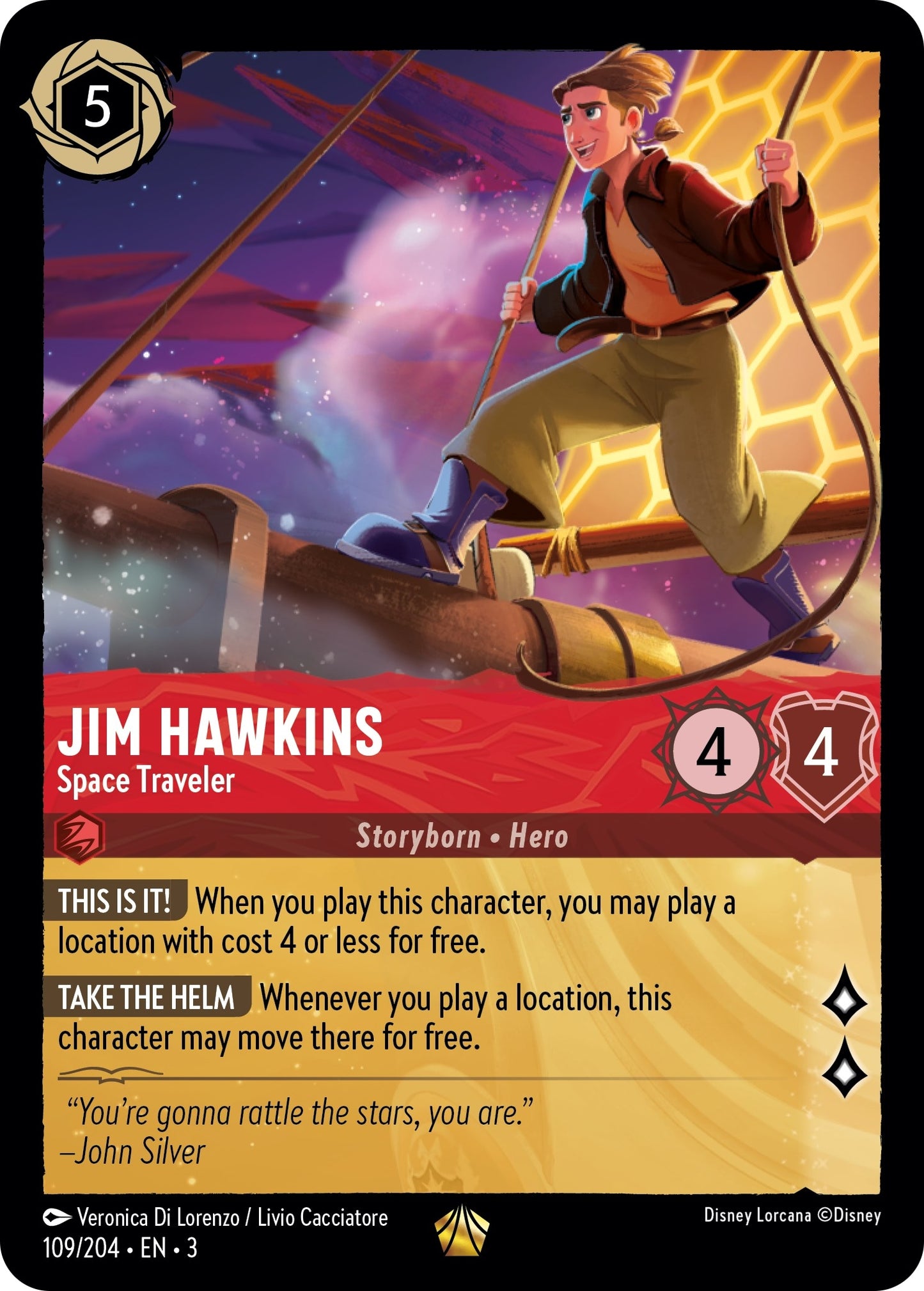 Image for Jim Hawkins - Space Traveler (109/204) (Into the Inklands) - Disney Lorcana