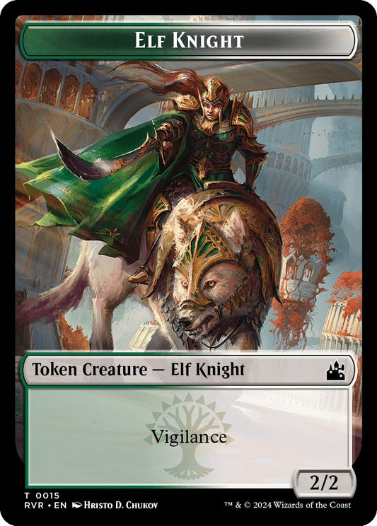 Image for Elf Knight // Angel (0003) Double-Sided Token (15 // 3) (Ravnica Remastered) - Magic: The Gathering