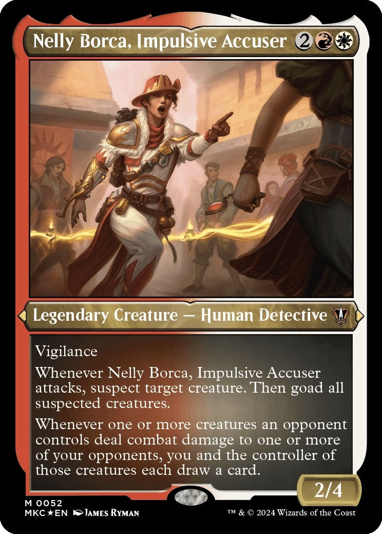 Image for Nelly Borca, Impulsive Accuser (Display Commander) - Thick Stock (52) (Commander: Murders at Karlov Manor) - Magic: The Gathering