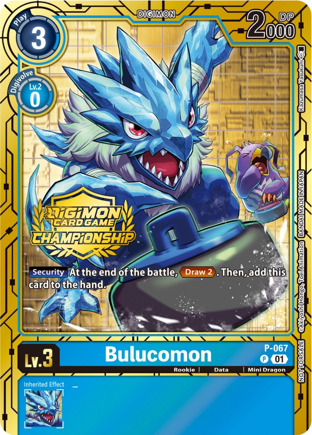 Image for Bulucomon - P-067 (Championship 2023 Gold Card Set) (P-067 P) (Digimon Promotion Cards) - Digimon Card Game