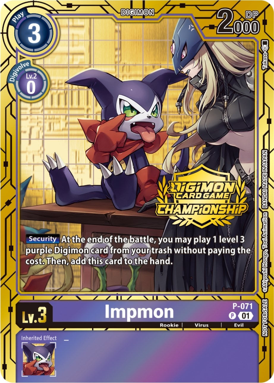 Image for Impmon - P-071 (Championship 2023 Gold Card Set) (P-071 P) (Digimon Promotion Cards) - Digimon Card Game