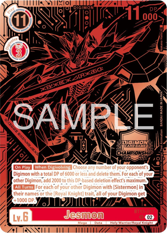 Image for Jesmon (2023 Championship Finals 3rd and 4th Place) (BT13-017 R) (Versus Royal Knights) - Digimon Card Game