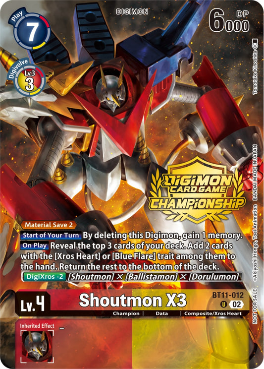 Image for Shoutmon X3 (Championship 2023 Tamers Pack) (BT11-012 U) (Dimensional Phase) - Digimon Card Game