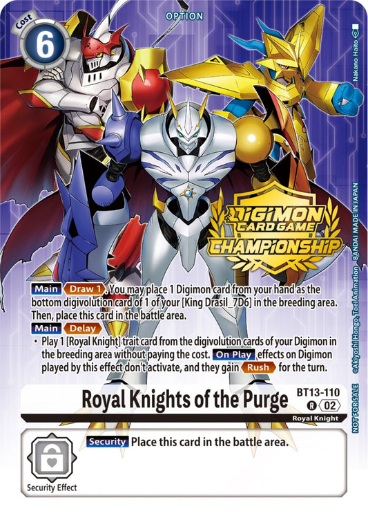 Image for Royal Knights of the Purge (Championship 2023 Tamers Pack) (BT13-110 R) (Versus Royal Knights) - Digimon Card Game