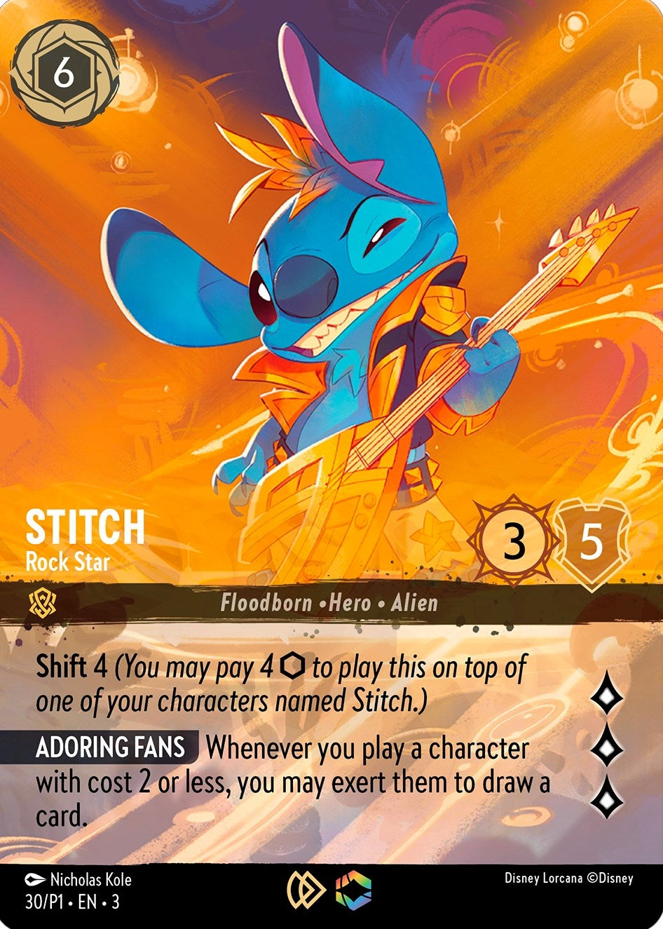 Image for Stitch - Rock Star (Store Championship) (30) (Disney Lorcana Promo Cards) - Disney Lorcana